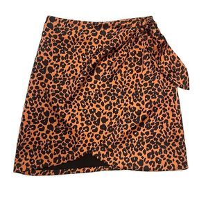 Gianni Bini Animal Print Faux Wrap Skirt